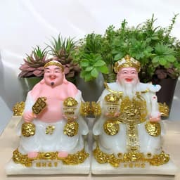 Bộ tượng Thần tài Phú Quý RỒNG VIỆT, tượng tài địa đá màu trắng cao cấp cho mệnh kim và thuỷ 2