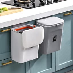 Thùng Rác treo tủ bếp ,dán tường có nắp đậy thông minh Kèm Ruột Tặng kèm miếng dán 9