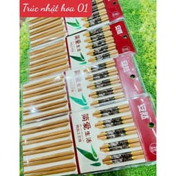 Set 5 Đôi Đũa Dừa , Đầu Đũa Khảm Vàng An Toàn Lành Mạnh , Bộ Đũa Ăn Gia Đình 4