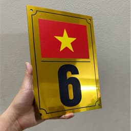 Số Biển Số Nhà Có In Hình Lá Cờ Việt Nam Chất Liệu Aluminium 3mm In UV Cao Cấp - Bảng Số Nhà 1