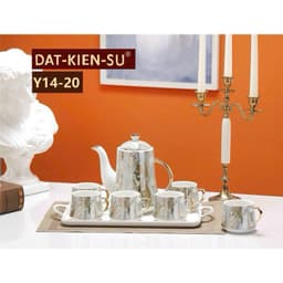 Bộ Ấm Chén gốm sứ men cầu vồng cực sang trọng trang trí Tết Huydecor 3