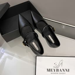 Giày Búp Bê MEYBANNI Mũi Nhọn Quai Ngang Phối Khóa Độn Đế Trong (3cm) Cao 4.5cm - C123 2