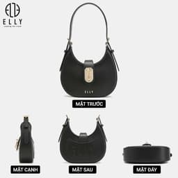 [Tặng hộp 20.10] Túi xách nữ da thật ELLY ET172 túi đeo vai đeo chéo xách tay cao cấp chính hãng 4