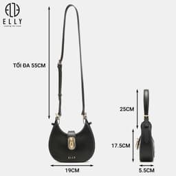 [Tặng hộp 20.10] Túi xách nữ da thật ELLY ET172 túi đeo vai đeo chéo xách tay cao cấp chính hãng 3