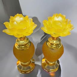 Cặp đèn thờ hoa sen ngọc RỒNG VIỆT - Đèn thờ cao cấp cho ban thần tài, sang trọng và tinh tế. 3