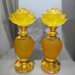 Cặp đèn thờ hoa sen ngọc RỒNG VIỆT - Đèn thờ cao cấp cho ban thần tài, sang trọng và tinh tế. 2