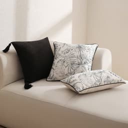 Gối tựa lưng sofa HƯƠNG THẢO ĐEN TRẮNG chất liệu polyester dày dặn phong cách hiện đại 2