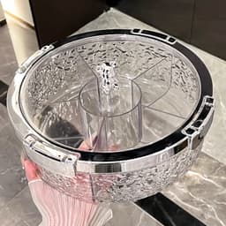 Khay đựng mứt tết bánh kẹo đa năng, Hộp đựng ô mai trong suốt chia 6 ngăn Acrylic có nắp kín 7