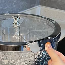 Khay đựng mứt tết bánh kẹo đa năng, Hộp đựng ô mai trong suốt chia 6 ngăn Acrylic có nắp kín 8