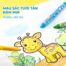 Bút Màu Cho Bé MONDEZ 12/18/24 Màu Tô Đều Và Mịn, Bộ Màu Sáp Bút Màu Tươi Sáng Chất Liệu Bám Giấy Tốt An Toàn M50004/5/6 4