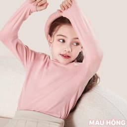 Áo giữ nhiệt Ultra Warm cho bé gái BabyloveGO áo thu đông dài tay cao cổ lọ ấm áp, co giãn tốt 6