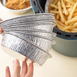 (siêu rẻ) Bát bạc nồi chiên không dầu size 22cm ,tái sử dụng nhiều lần, khay bạc chịu nhiệt 7
