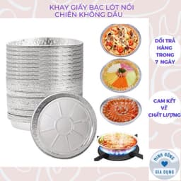 (siêu rẻ) Bát bạc nồi chiên không dầu size 22cm ,tái sử dụng nhiều lần, khay bạc chịu nhiệt 6