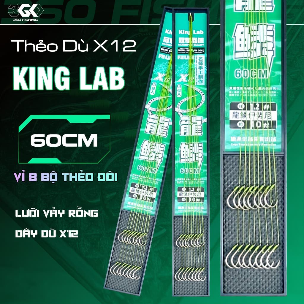 Thẻo Dù Câu Đài Buộc Sẵn Quán Quân 12 Lõi Lưỡi Gân bạc Tải Cá Khủng Nhiều Kích Thước