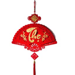 Khánh Quạt Treo Tết (Phúc Lộc Thọ Tết) C.V.T size to 45cm Dây Treo Nhung Đỏ.Decor Trang Trí Tết 2027 3