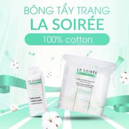 Bông Tẩy Trang LA SOIREE 225 Miếng 120 Cotton Pads 100% Cotton Sợi Bông Tự Nhiên Mềm Mịn Thấm Hút Tốt 2