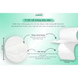 Bông Tẩy Trang LA SOIREE 225 Miếng 120 Cotton Pads 100% Cotton Sợi Bông Tự Nhiên Mềm Mịn Thấm Hút Tốt 5