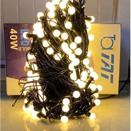 Dây Đèn Led Bi Đục 15M - 140 Bóng Chống Nước IP65 Có Đầu Nối, Nhiều Chế Độ Nháy 8