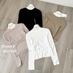 [Ảnh Thật - QCL1]  Áo Thun Nữ Dài Tay Cổ Tròn Ôm Dáng Basic Chất Cotton Mềm Mịn Co Giãn Chuẩn Tag JUNE Studio 2