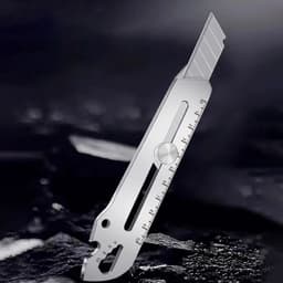 Dao rọc giấy inox, Dụng cụ rọc giấy đa năng 6 trong 1 vặn vít, vặn bu lông, mở nắp hộp, cắt, thước kẻ, khui bia bằng thé 2