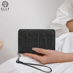 [Tặng hộp 20.10] Ví nữ cao cấp da thật ELLY EV96 ví cầm tay mini đựng thẻ tiền chính hãng 2