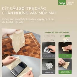 [2 THÙNG] Khăn giấy Fudo 3 lớp bỏ túi 100% sợi tre tự nhiên không tẩy trắng - 96 gói 8