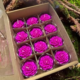 Hộp 12 Ly Nến Hoa Đào T01, Nến Bơ Dâng Phật Cúng Mụ Cúng Dường An Toàn Không Khói 4