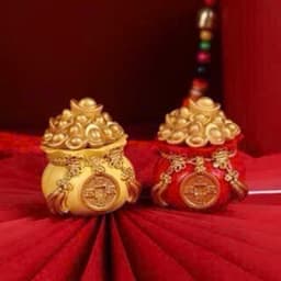Set 3 Hũ Gạo Màu Vàng Đựng Muối Gạo Đầu Năm Mới - Trang Trí Bàn Làm Việc Decor Phòng Trang Trí Nhà Phòng 7
