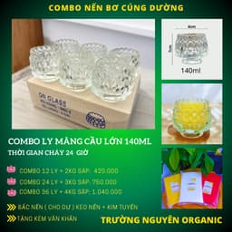 Combo 12 - 36 Ly Mãng Cầu 150ML + Sáp Bơ, Tặng Tim Đèn, Keo Nến, Văn Khấn - Nguyên Liệu Làm Nến Bơ Cúng Dường 1