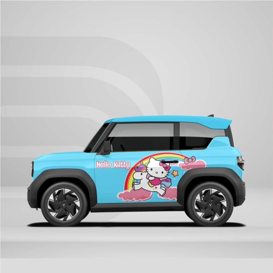[HỎA TỐC] Sticker Tem Dán Decal Xe VF3 Mẫu  Hello kitty   In Hình Theo Yêu Cầu IB Shop Temxe.Net