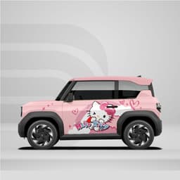 [HỎA TỐC] Sticker Dán Tem Decal Xe VF3 Mẫu Hello kitty 2 Bên In Theo Yêu Cầu IB Shop Temxe.Net 3
