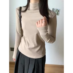 Áo thun GIỮ NHIỆT nữ tay dài cao cổ co giãn 4 chiều LÔNG 2 mặt, Áo giữ nhiệt dài tay nữ cổ cao chuẩn hàng đẹp m665 8