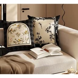 Gối tựa lưng sofa, trang trí phòng khách hoạ tiết RETRO PHÁP chất liệu nhung lông đào đẹp & hiện đại 4