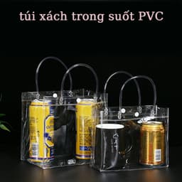 Túi xách mua sắm bằng nhựa PVC trong suốt chống thấm nước cao cấp tiện lợi, Chịu tải mạnh 4