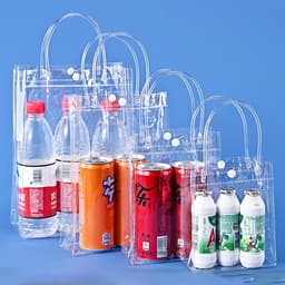 Túi xách mua sắm bằng nhựa PVC trong suốt chống thấm nước cao cấp tiện lợi, Chịu tải mạnh 3