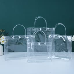 Túi xách mua sắm bằng nhựa PVC trong suốt chống thấm nước cao cấp tiện lợi, Chịu tải mạnh 5