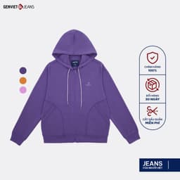 [ẨN] Áo Khoác Nữ GENVIET JEANS Vải Nỉ Dày Dặn, Áo Khoác Nỉ Nữ 2 Lớp Phối Màu Basic Phong Cách Cơ Bả 8446 1