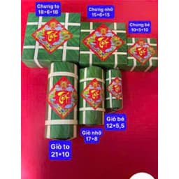 Set 9 món Bánh chưng, bánh tét, dưa hấu trang trí Tết, mô hình trang trí tự cài 4