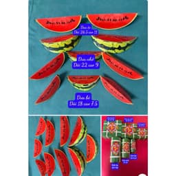 Set 9 món Bánh chưng, bánh tét, dưa hấu trang trí Tết, mô hình trang trí tự cài 2