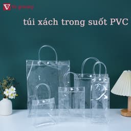 Túi xách mua sắm bằng nhựa PVC trong suốt chống thấm nước cao cấp tiện lợi, Chịu tải mạnh 1