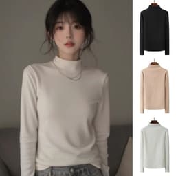 Áo Thun Giữ Nhiệt COTTON ZIP Lông Thỏ 2 Mặt Dài Tay, Áo Cổ 3 Phân Giữ Ấm Chất Vải Dày Dặn m665 2