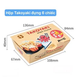 ( COMBO 100 ) Hộp Đựng Bánh Takoyaki 4-6-8-10 viên TỰ GẤP - GẤP SẴN ( Giá sỉ ) 2