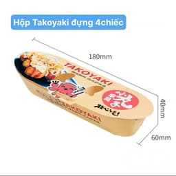 ( COMBO 100 ) Hộp Đựng Bánh Takoyaki 4-6-8-10 viên TỰ GẤP - GẤP SẴN ( Giá sỉ ) 3