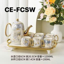 Bộ Ấm Chén gốm sứ men cầu vồng cực sang trọng trang trí Tết Huydecor 4
