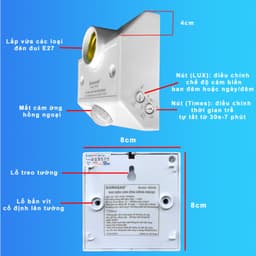 Đui đèn cảm ứng hồng ngoại [CHÍNH HÃNG], tự động bật đèn khi có người, SS682 Loại tốt (có xuất VAT) 7