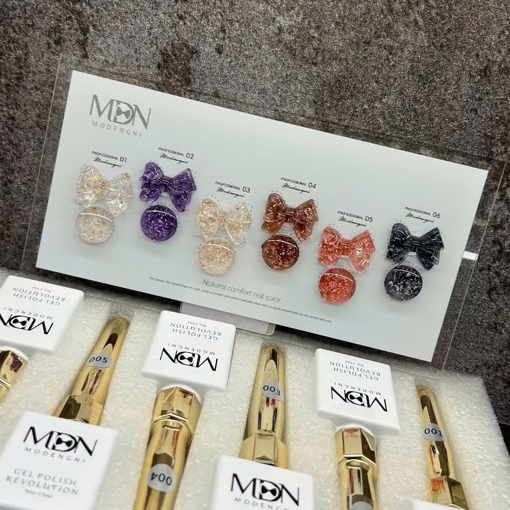 Sét sơn gel nhũ xà cừ 6 màu MDN - Chính Hãng