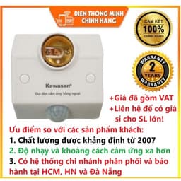 Đui đèn cảm ứng hồng ngoại [CHÍNH HÃNG], tự động bật đèn khi có người, SS682 Loại tốt (có xuất VAT) 2