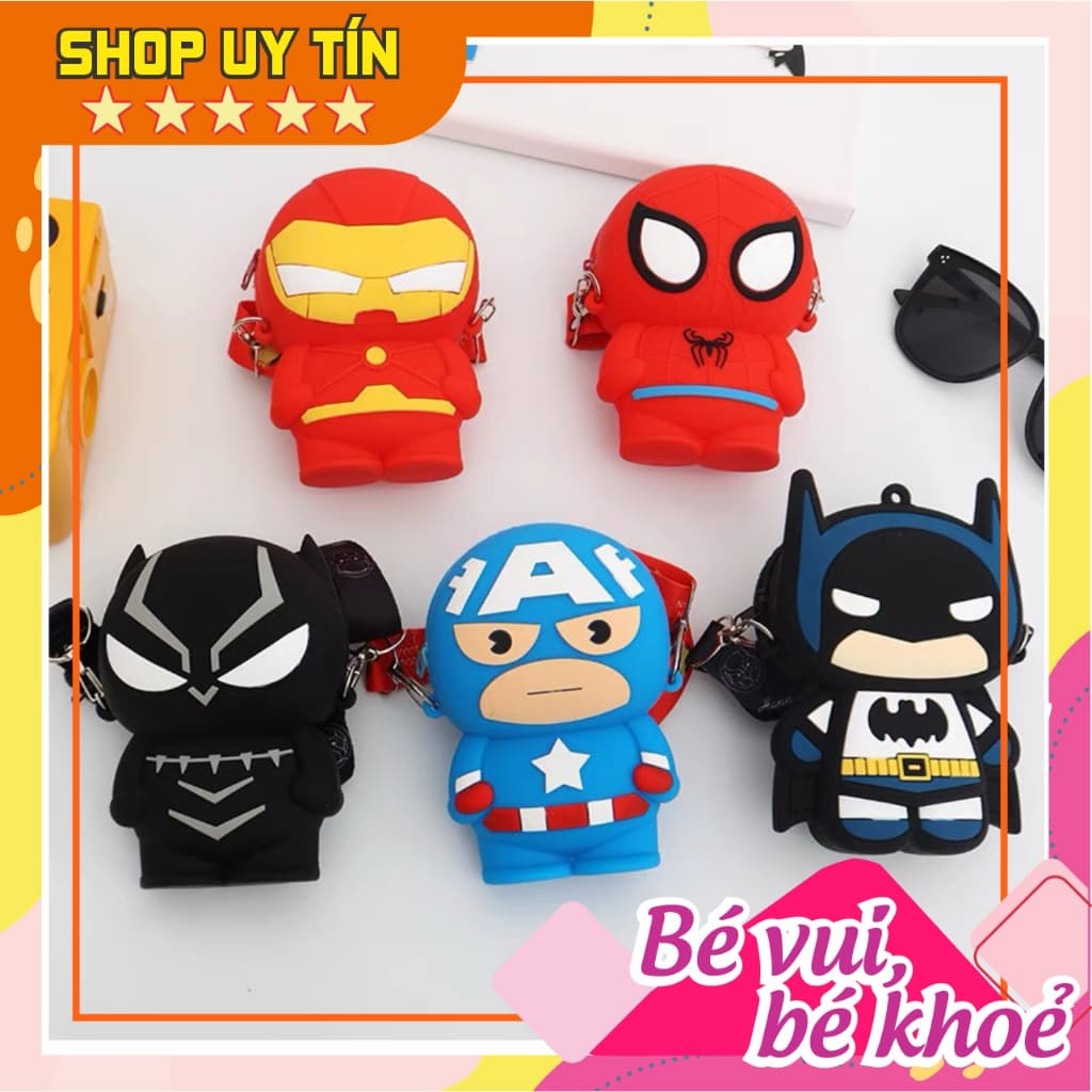 [Mới] Túi xách silicon siêu nhân đeo chéo cho bé trai đựng lì xì túi tỏi thời trang