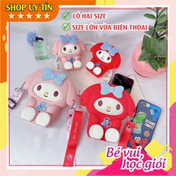 [Lớn, vừa điện thoại] Túi đeo chéo silicon hình my melody làm quà tặng bạn gái đựng bao lì xì, mỹ phẩm, thời trang 1