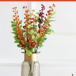 Cành đào đông quả kèm lá non trang trí Tết, hoàn hảo cho decor nhà cửa. 6